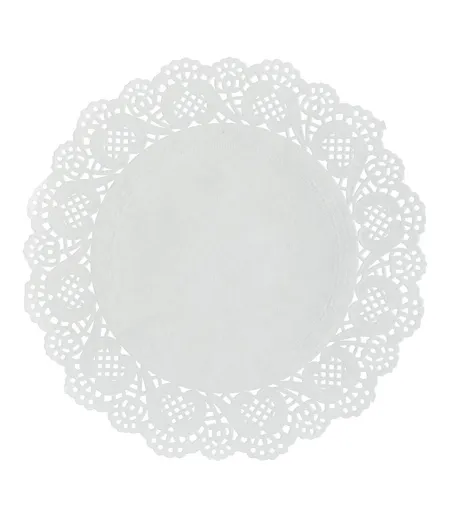 Lot de 12 Sets de Table Jetables Dentelle 24cm Blanc