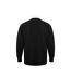 Polo De Rugby À Manches Longues 100% Coton Homme Noir Blanc Front Row-2