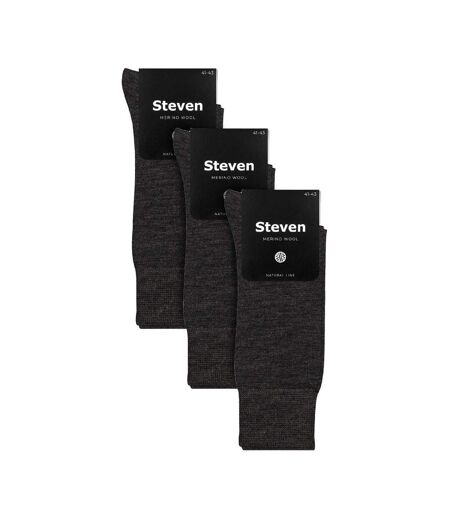 Steven - 3 Paires Homme Chaussettes Merinos Laine Chaudes Randonnée