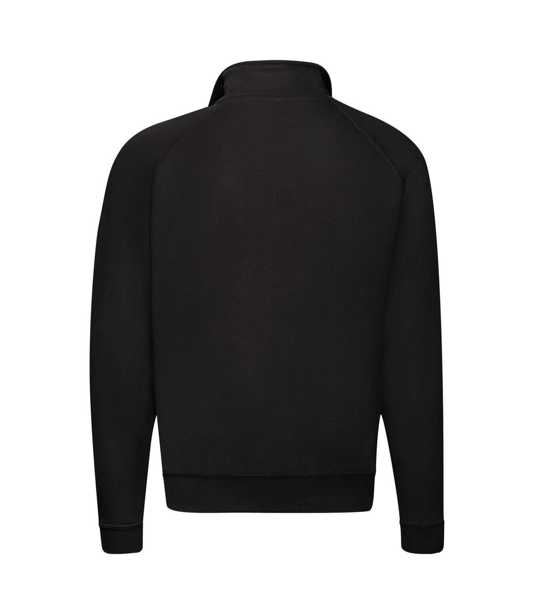 Mens Classic 80/20 Zip Neck Sweatshirt Black Fruit Of The Loom-2