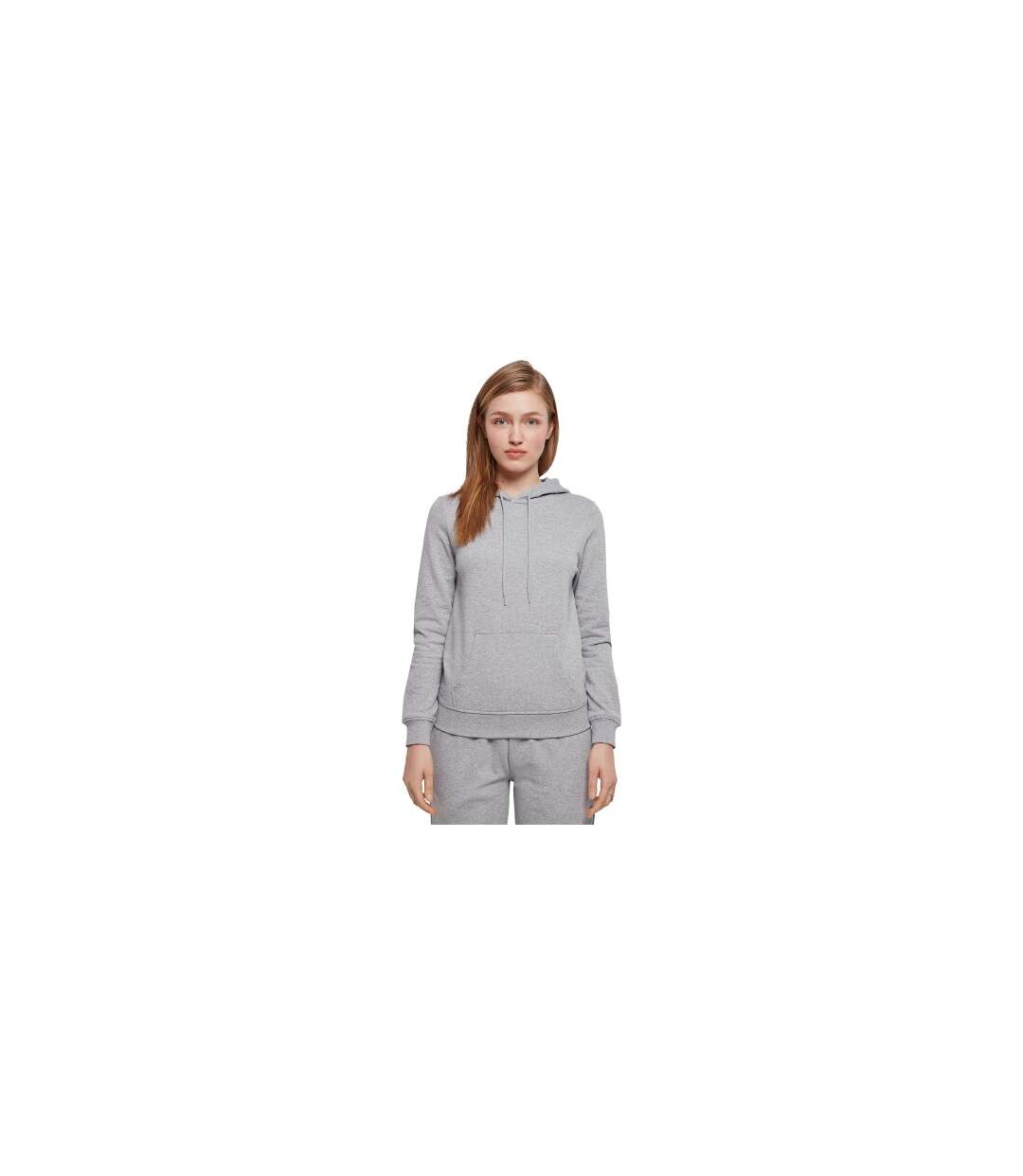 Womens/ladies Basic Hoodie Gris Chiné Build Your Brand-2