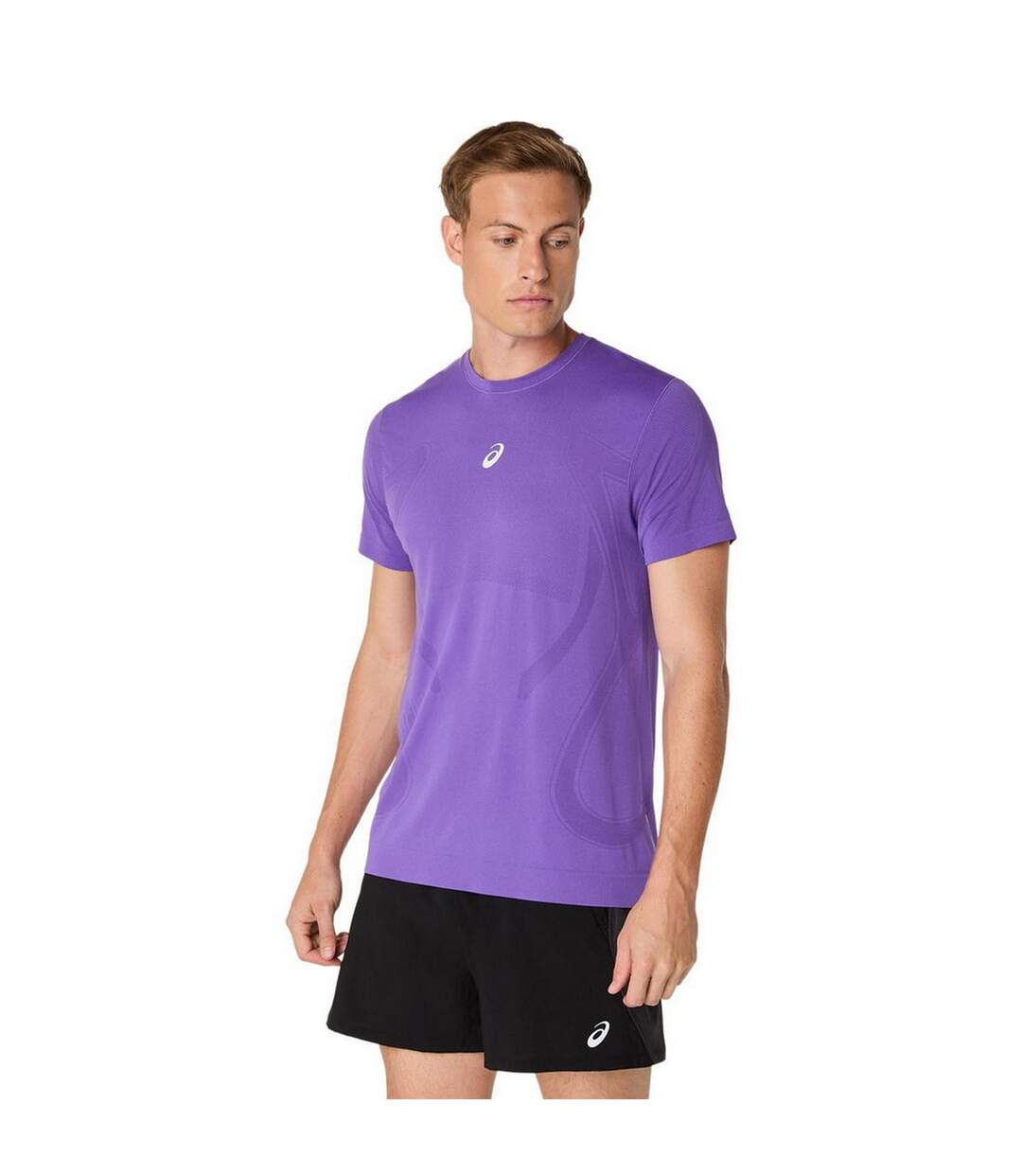 Mens Vented Regular Short-sleeved Top Purple Asics-4