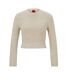 Womens/ladies Solarina Crop Sweatshirt Beige Hugo-1