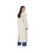 Womens/ladies Annabell Faux Wool Double-breasted Long Jacket Cream Brave Soul-2