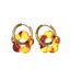 Boucles oreilles marron écaille femme clio blue fleurs 20mm - taille unique-1