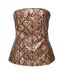 Womens/ladies Snake Print Sleeveless Tube Top Brown AmyLynn-2