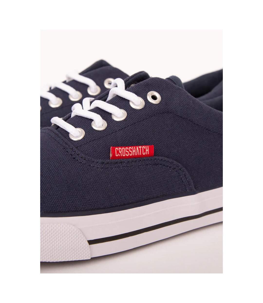 Crosshatch Mens Skywalk Canvas Sneakers (Navy) - UTBG899-3