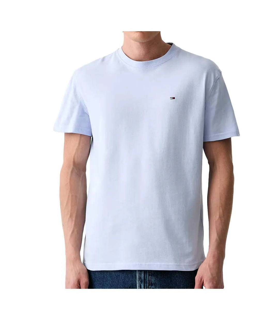 T-shirt bleu clair homme tommy hilfiger tjm slim linear-1