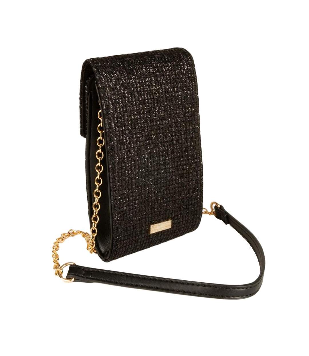 Pochette téléphone paillettes noir femme Morgan 232 - Taille unique-1