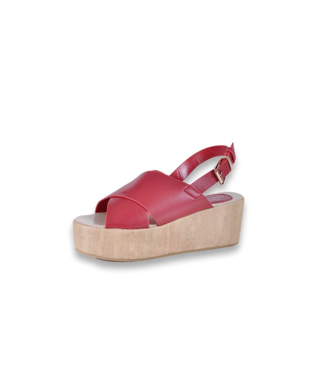 Chaussure femme - Sandale de couleur rouge-1