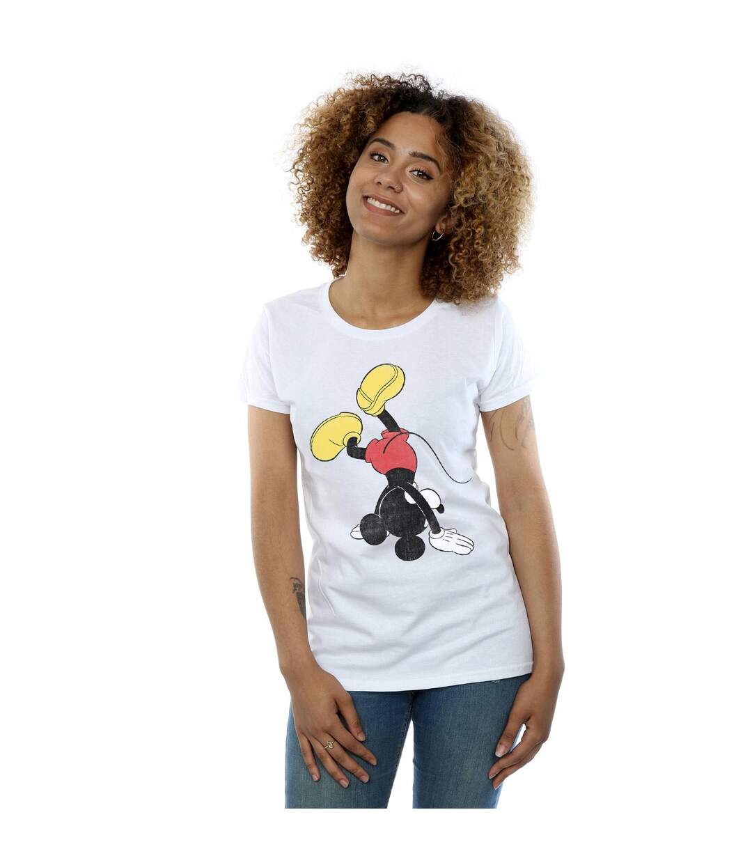 Disney T-shirt en coton à l'envers Mickey Mouse Femme/Femme (Blanc) - UTBI31422-2