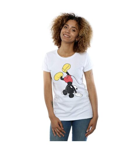 Disney T-shirt en coton à l'envers Mickey Mouse Femme/Femme (Blanc) - UTBI31422