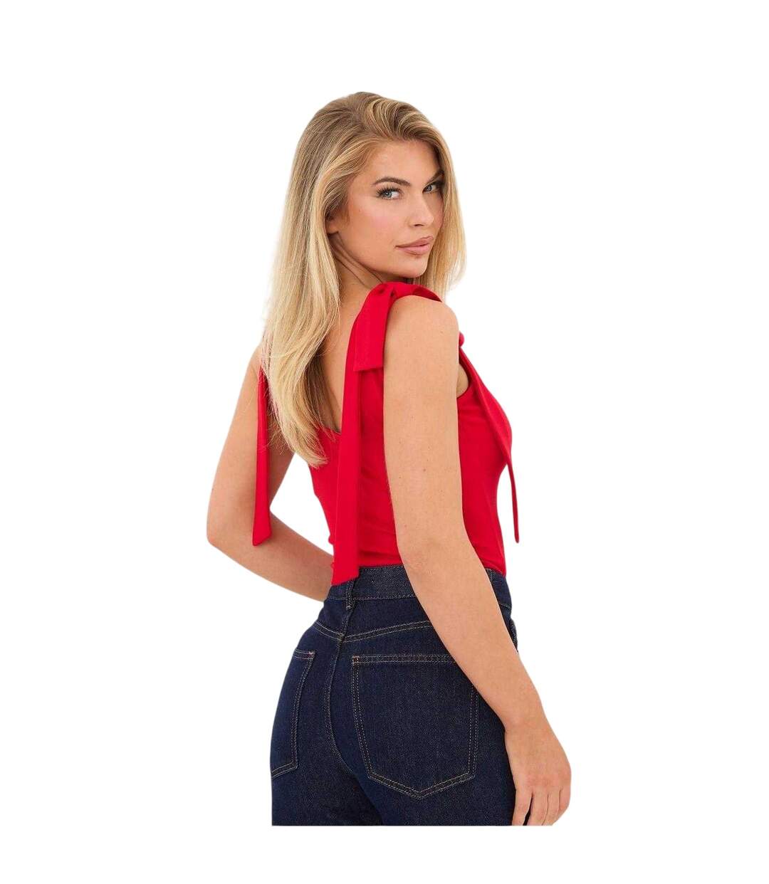 Womens/ladies Bow Tank Top Red I Saw It First-3