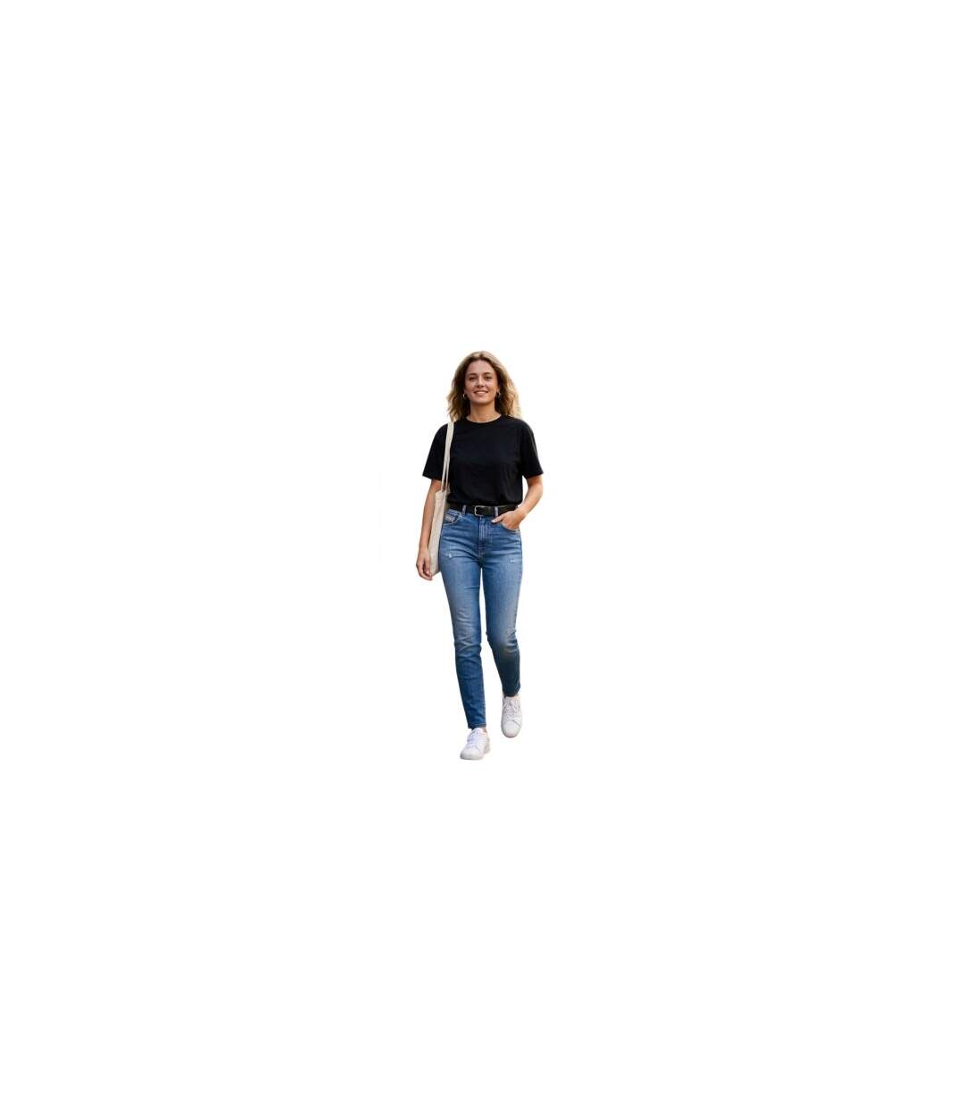 Womens/ladies Slandy Denim High Rise Straight Jeans Blue Denim Diesel-1