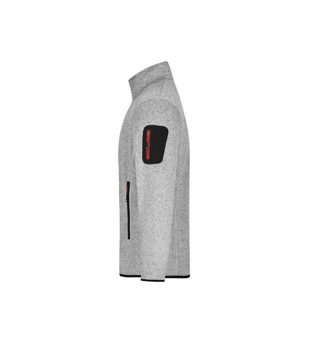 Veste Polaire Homme Rouge Gris Clair Chiné James And Nicholson-4