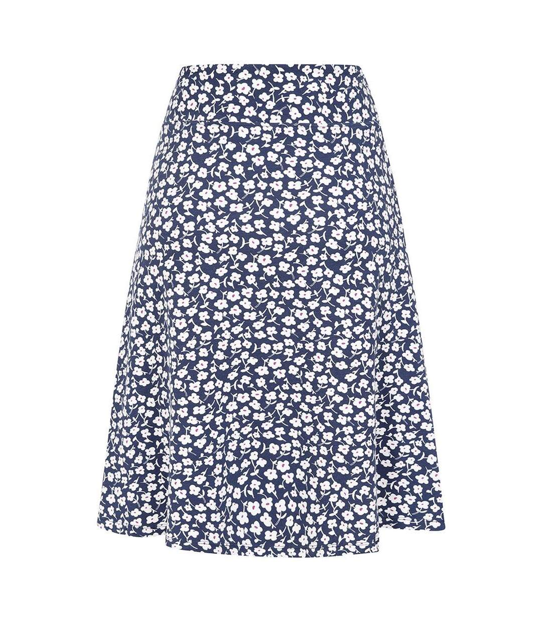 Womens/ladies Buttercups Jersey Midi Skirt Blue White Lazy Jacks-3