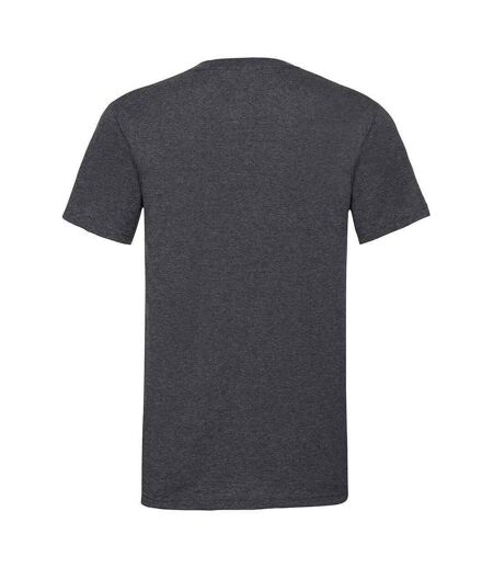 Mens valueweight v neck t-shirt dark heather grey Fruit of the Loom