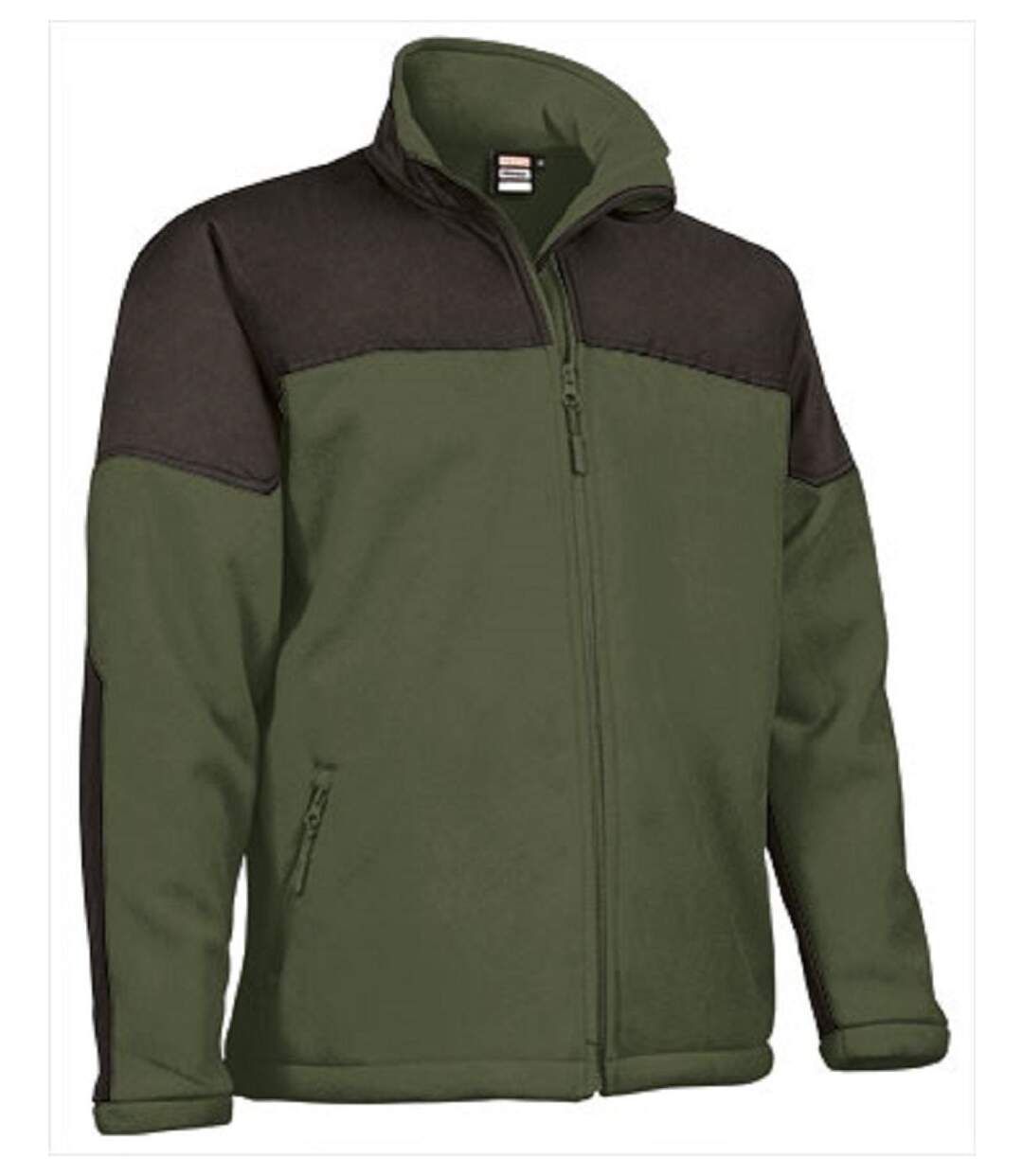 Veste polaire softshell - Homme - MAKALU - vert militaire et noir-1