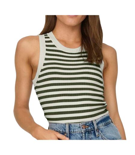 Top à rayures kaki/ecru femme jdy aya - l