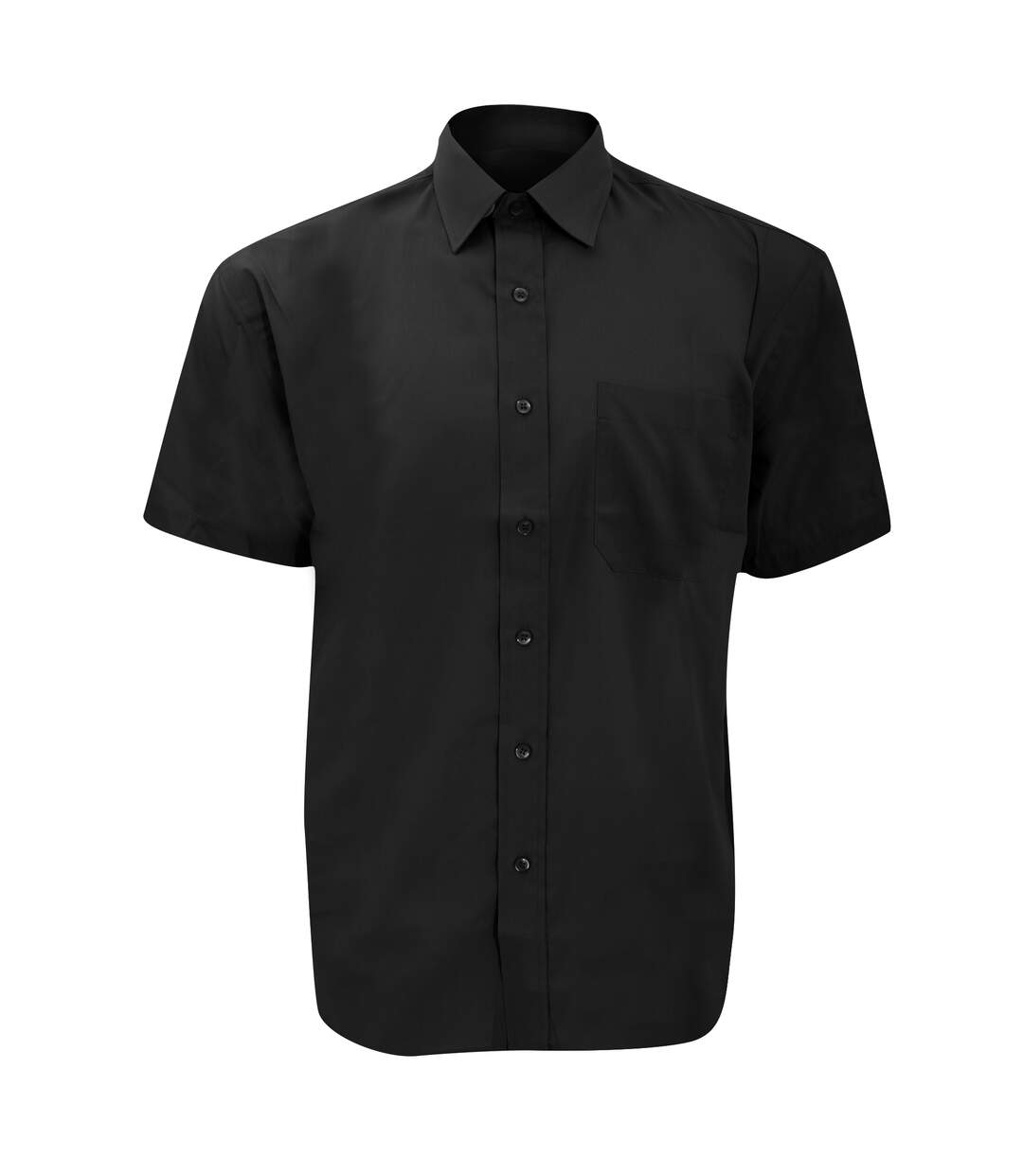 Chemise à manches courtes en popeline Russell Collection pour homme (Noir) - UTBC1029