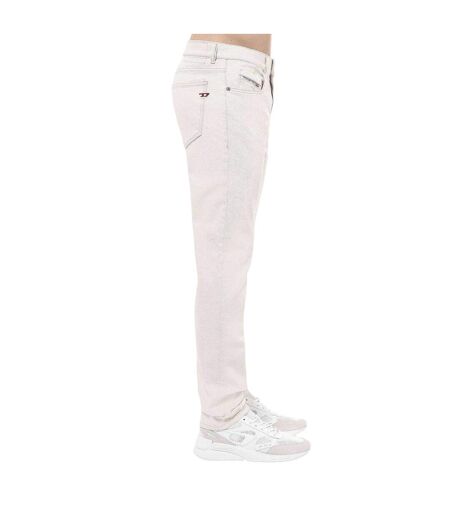Mens 2019 D-strukt Denim Mid Rise Slim Jeans White Diesel