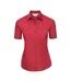 Womens/ladies Classic Polycotton Easy-care Short-sleeved Shirt Classic Red Russell Collection-1