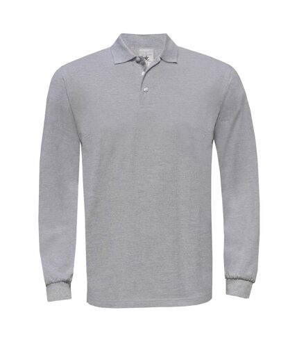 Polo lourd homme manches longues - PU423 - gris clair