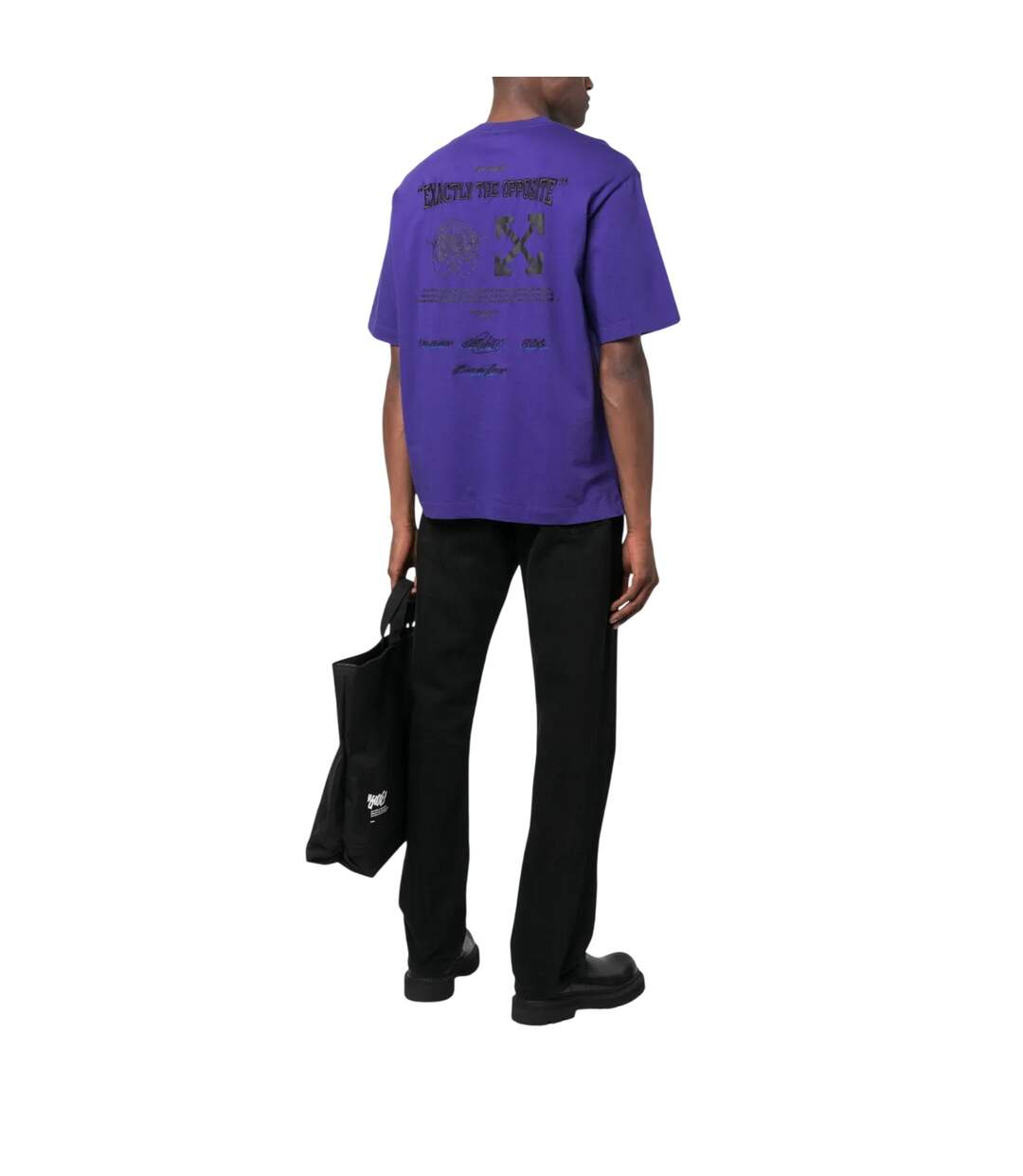 T-shirt Homme Violet Off White-2