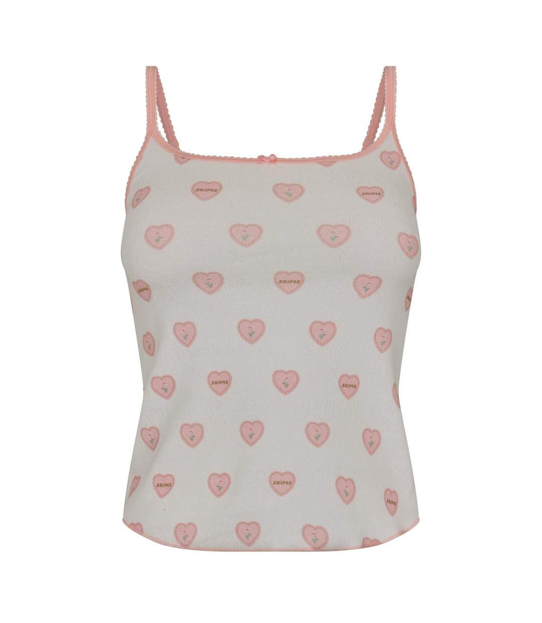 Débardeur Motif/style Cœurs Femme Blanc Skims-1