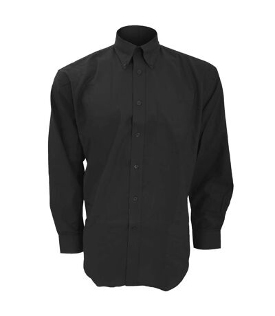 Kustom Kit Mens Workwear Oxford Long Sleeve Shirt (Black) - UTBC603
