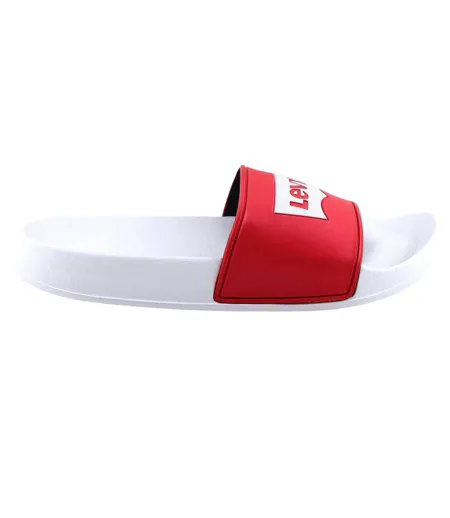 Claquettes Motif/style Aile De Chauve-souris Et Logo Femme Rouge Blanc Levis