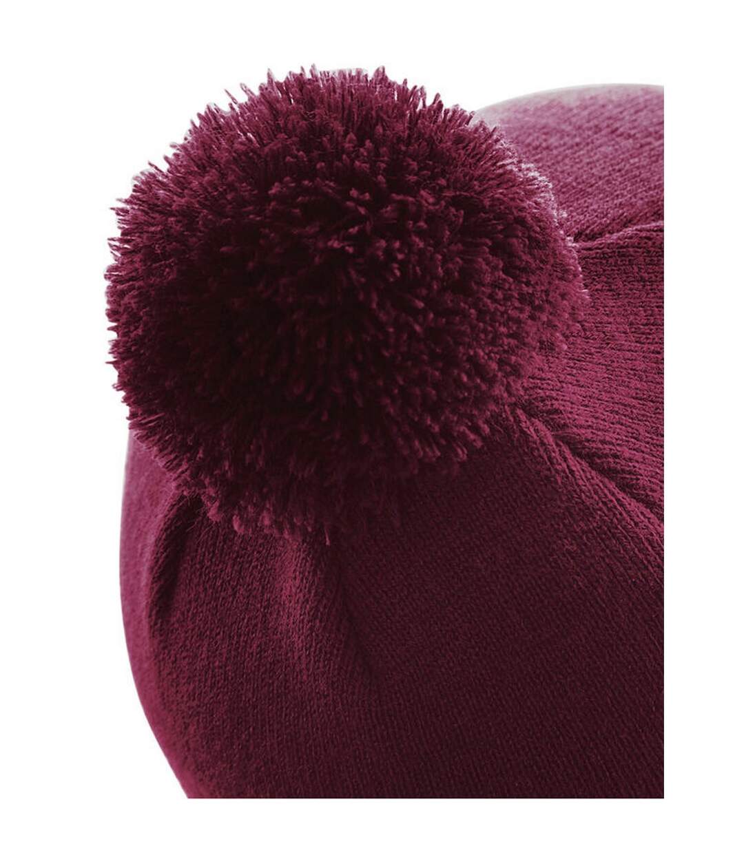 Bonnet Pom Pom Original Bordeaux Beechfield-2