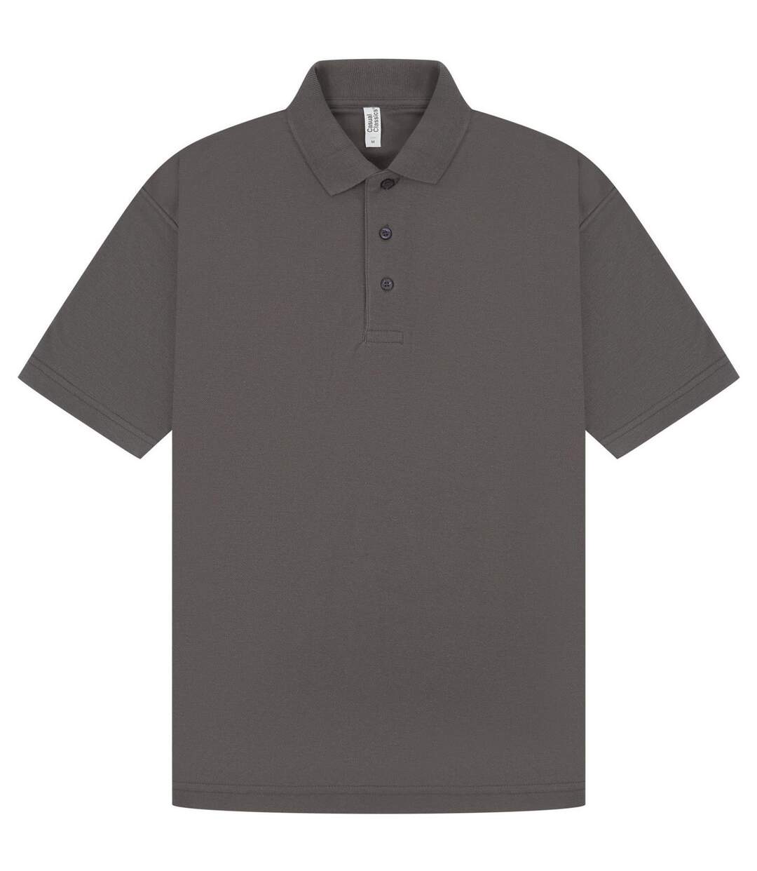 Classic Mens Pique Polo Charcoal Casual-2