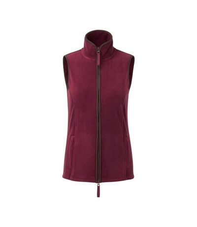Womens/ladies artisan fleece gilet burgundy/brown Premier