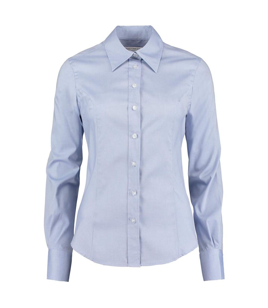 Chemise Oxford À Manches Longues Pour Dames Bleu Clair Kustom Kit-1