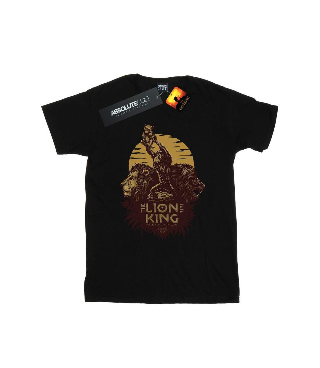 Disney Womens/Ladies The Lion King Movie Sunrise Collage Cotton Boyfriend T-Shirt (Noir) - UTBI29203-1