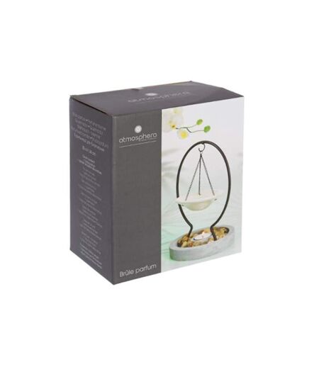 Brûle-Parfum Suspendu Pierres 21cm Gris