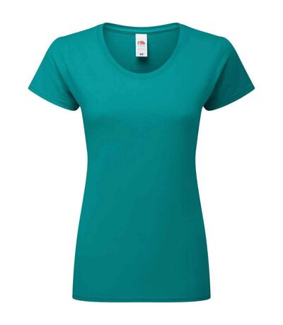 T-shirt ajusté femmes bleu sarcelle Fruit of the Loom
