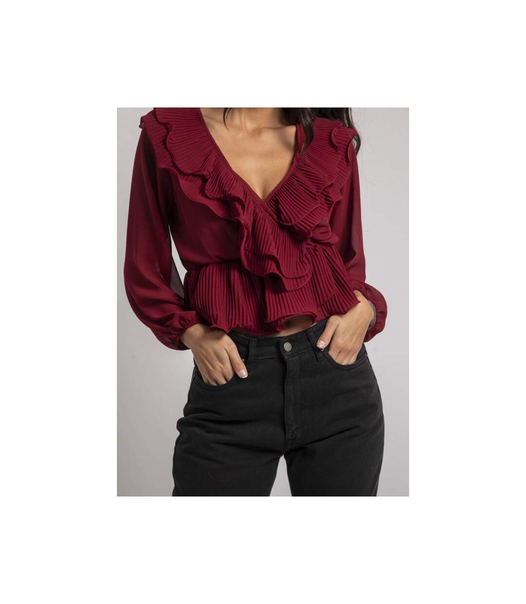 Blouse avec volants OPULA - Dona X Lisa-3
