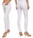 Jean femme slim fit push up blanc - Taille haute - Coton - Elasthane - Polyesther-2