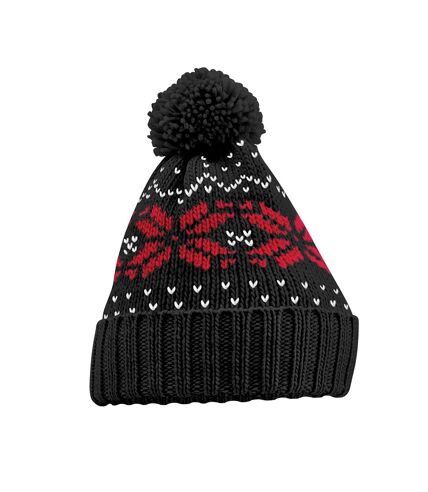 Bonnet noir / rouge classique / blanc Beechfield