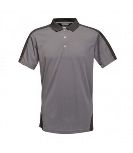 Regatta Mens Contrast Coolweave Polo Shirt (Seal Gray/Black)