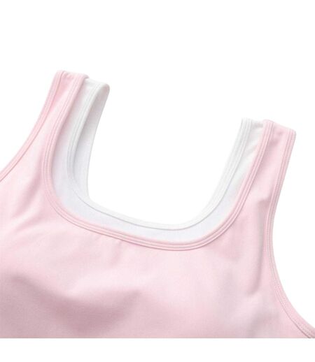 Womens/ladies Pro Layered Sports Bra Light Pink USA Pro