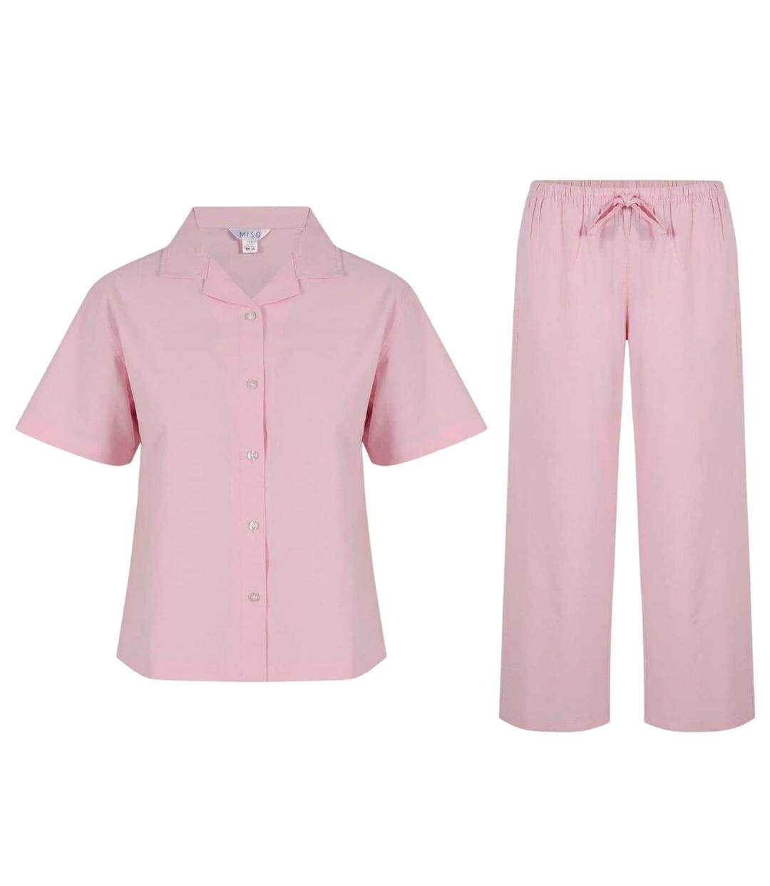 Ensemble Haut Et Bas Manches Courtes Femme Rose Miso-1