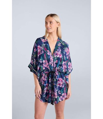 Womens/ladies kym ecovero kimono dark blue Animal