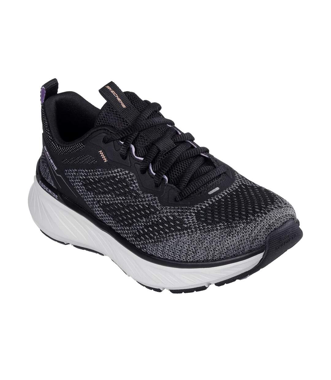 Womens/ladies edgeride power flow trainers black/lavender Skechers-1