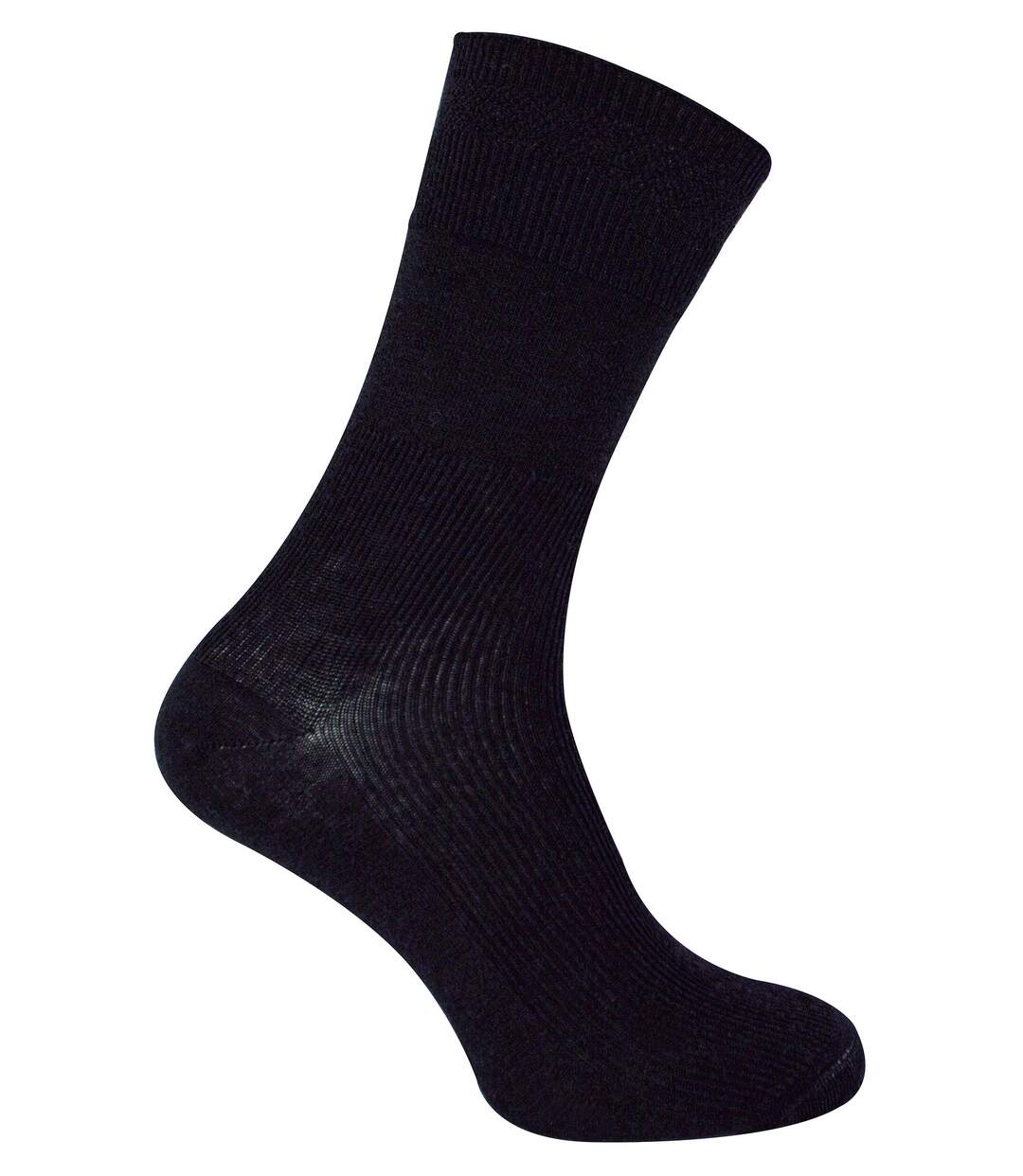 Dr.Socks - Mens Black Wool Diabetic Seamless Socks-1