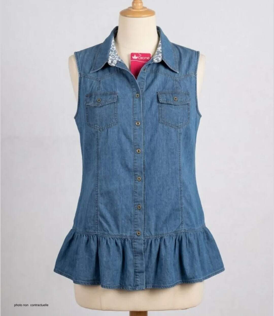 Axone Denim-Confort Tunique en jean bleu coupe ample pour un style quotidien 100% coton-3
