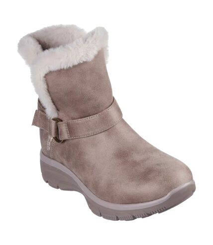 Womens/ladies easy going dreamers move ankle boots dark taupe Skechers