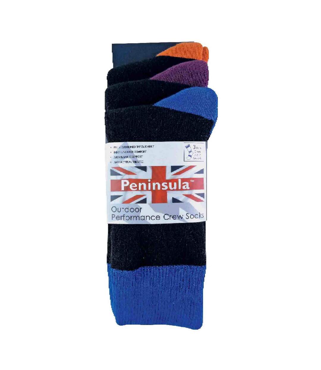 3 Pack Mens Cushioned Anti Blister Dual Layer Hiking Socks-2